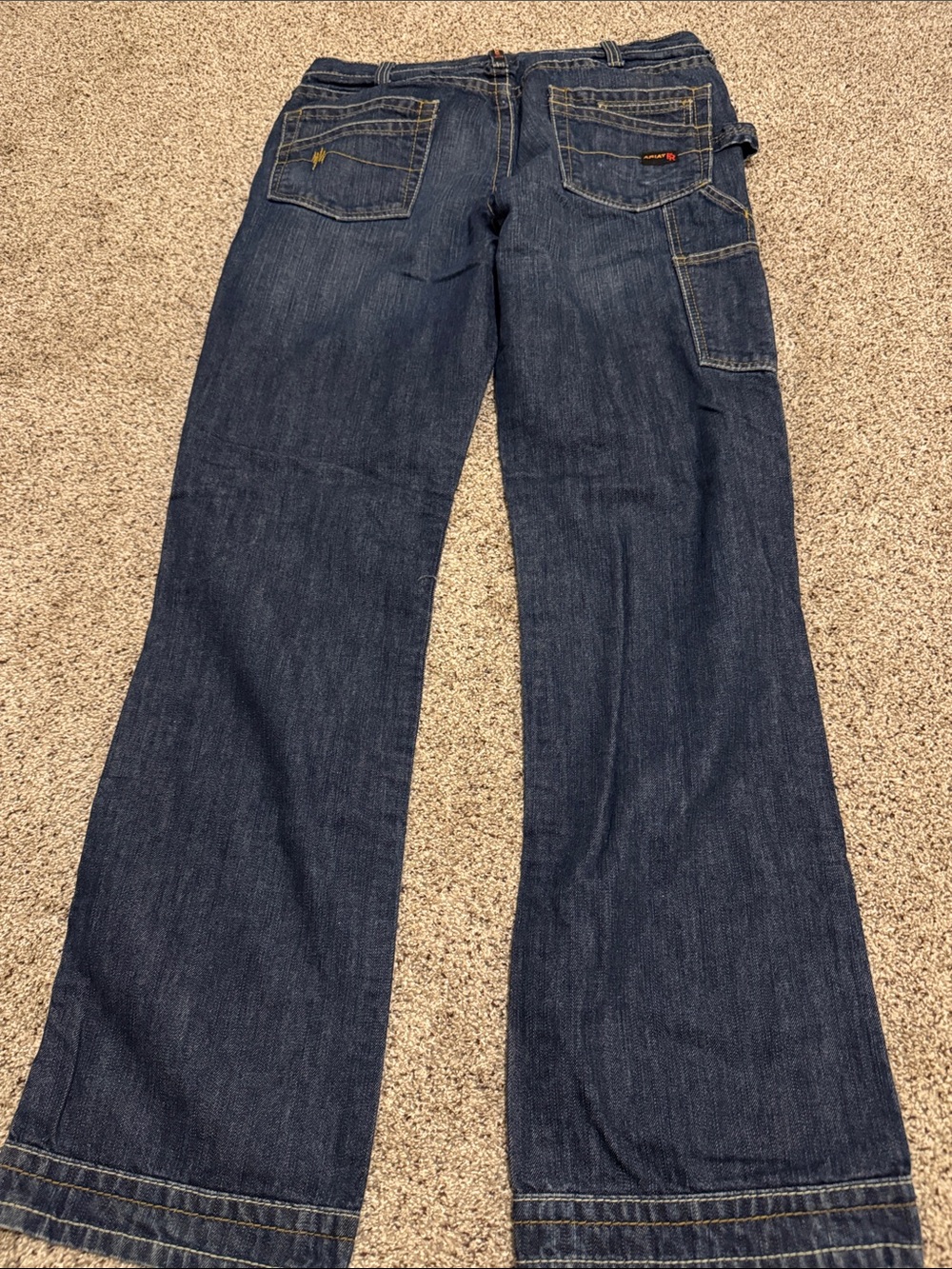 Ariat Men’s M4 Low Rise Bootcut Work Jeans in Dark Blue size 35/36 - Picture 5 of 6